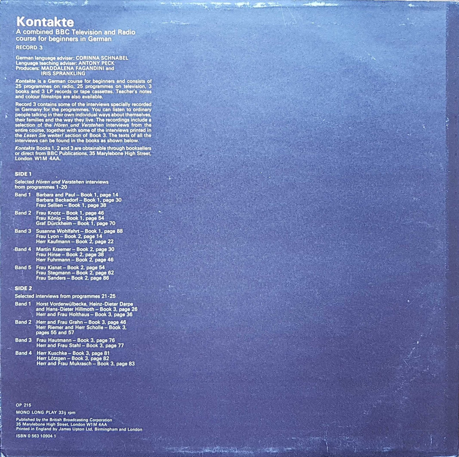 Back cover of OP 215